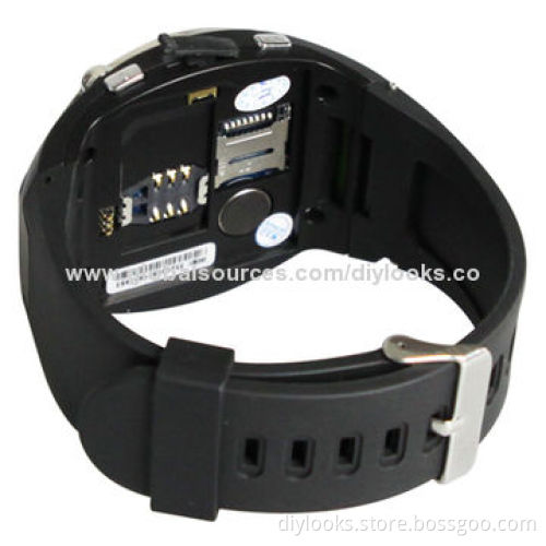 MQ998 GSM Watch Mobile Phone with Camera, Bluetooth and FM Touchscreen, Single SIM Card, Quad Band